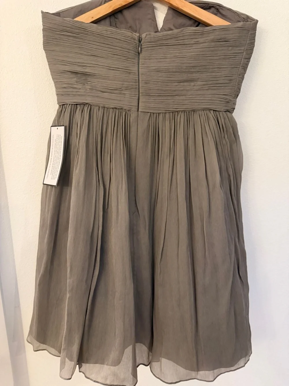 J. Crew Strapless Nadia strapless Chiffon Cocktail Dress in grey